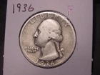 1936 WASHINGTON QUARTER F BETTER DATE FREE SHIPPING