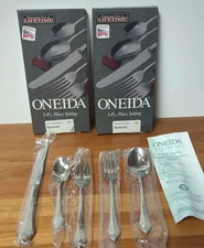 Oneida Community KENWOOD 5pc Place Setting 18/8 Stainless Flatware Lot Of 2 Sets