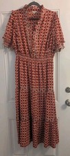 Maxi Studio Maxi Romantic Feminine Dress Boho Popey Short Sleeve Ruffle Size XL