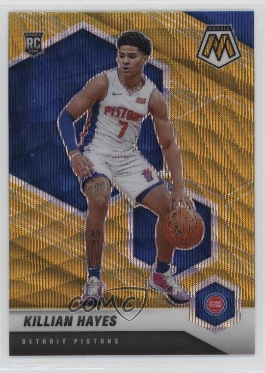 2020-21 Panini Mosaic Gold Wave Prizm Killian Hayes #222 Rookie RC 13ys