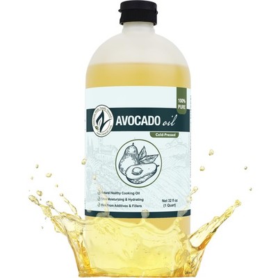 Zatural 100% Avocado Oil Pure Natural without 32 Ounce PLASTIC (Pack of 1) 