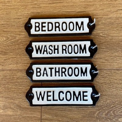 VINTAGE TÜRSCHILDER GUSSEISEN STIL METALL SCHLAFZIMMER, WILLKOMMEN, BAD & WASCHRAUM