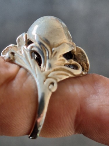 Vintage Sterling Silver Art Nouveau Sculpture IRB Flowers Ring