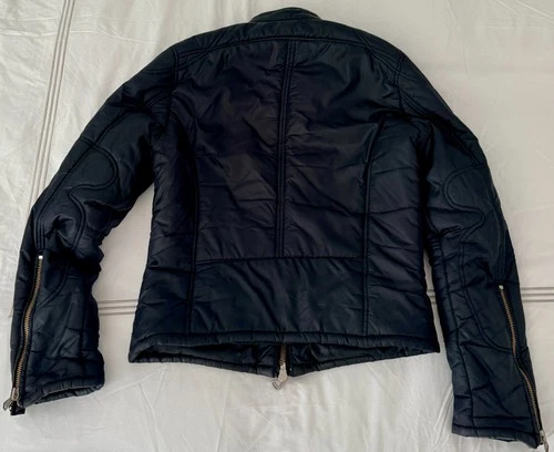 Diesel Vintage Y2K Men’s Size L Black Quilted Moto Jacket Vintage Rising Sun image 2