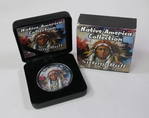 2019 SILVER EAGLE NATIVE AMERICA SITTING BULL 1 OZ. PURE SILVER W/ RUTHENIUM COA