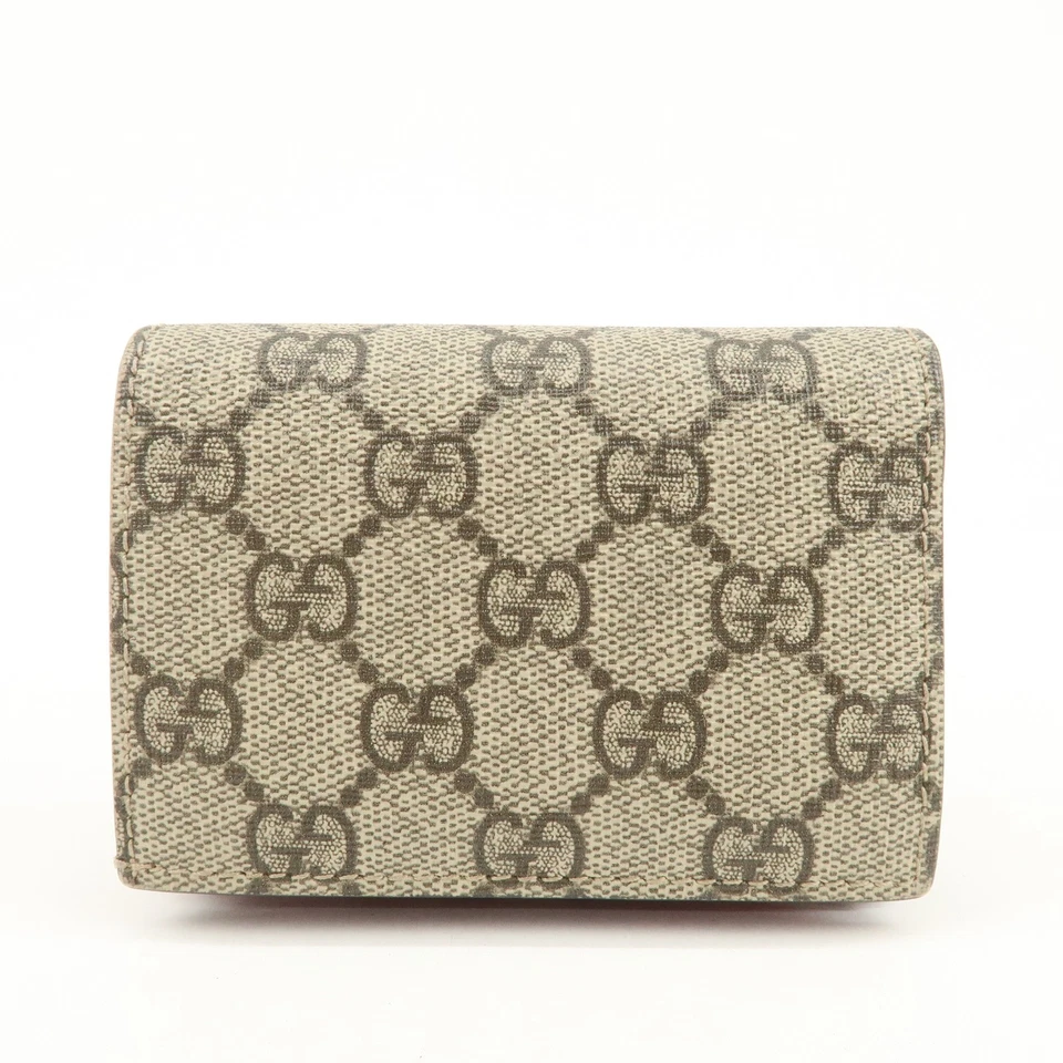 Cartera Compacta GUCCI Interlocking G Cherry GG Supreme Beige 476050 Auténtica Usada Envío Gratis Foto 2 de 4