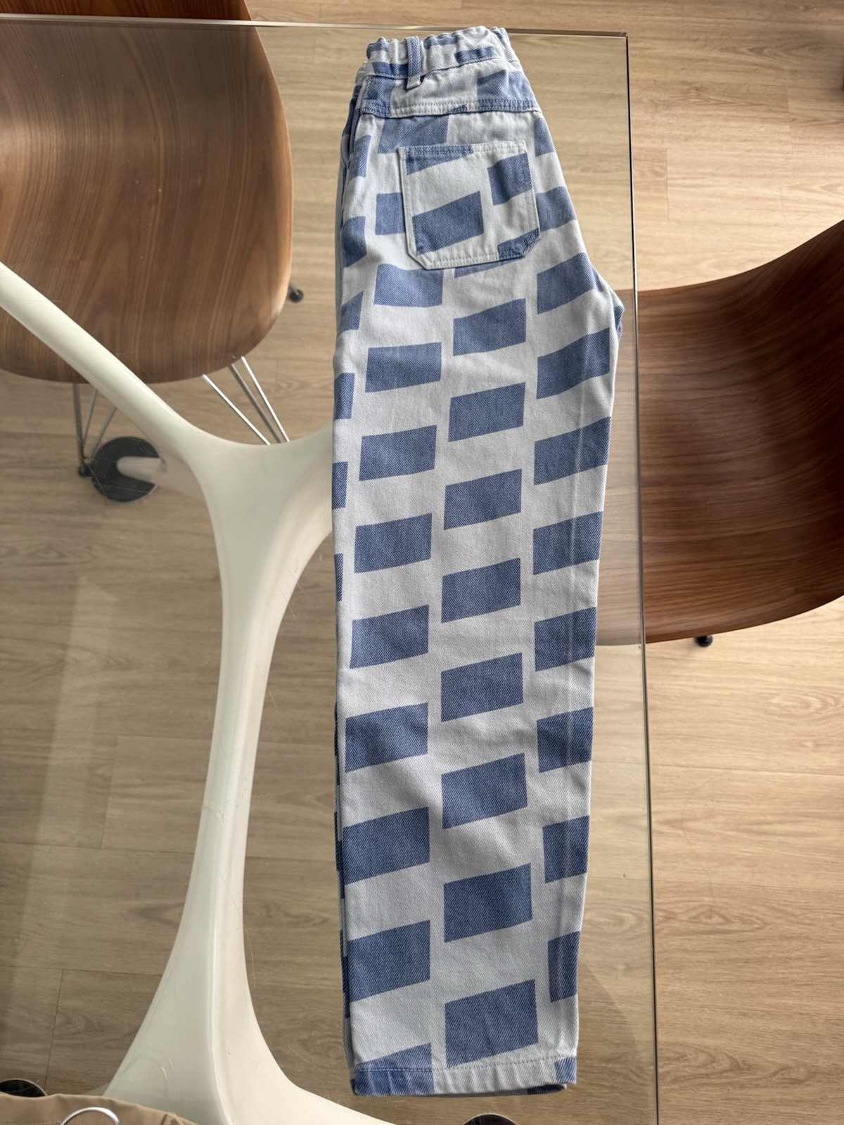 BOBO CHOSES Geometric Pattern Straight Pants Blue… - image 4