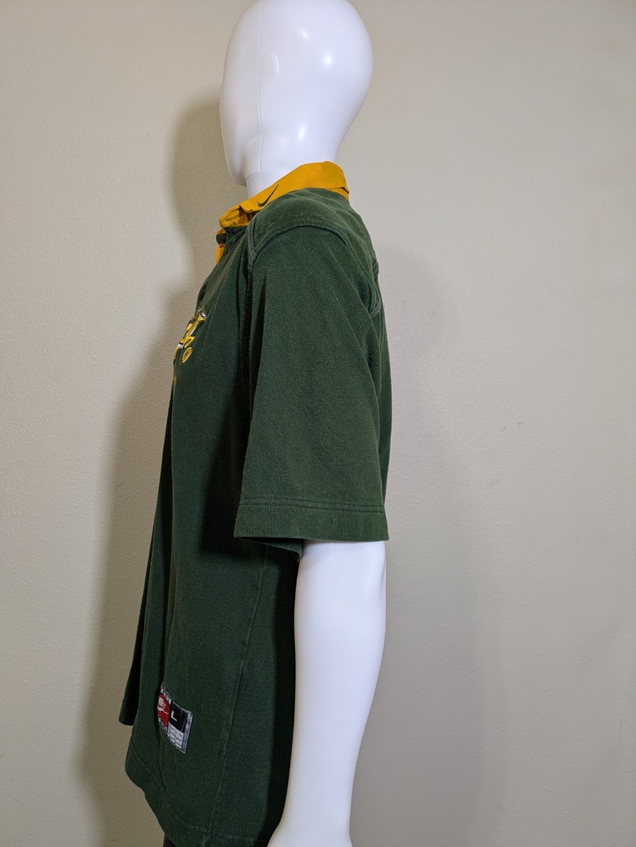 VINTAGE 90s Nike Springboks SA Rugby Jersey Shirt L Green Gold 22