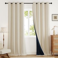 Blackout Curtains 84 Inch Length 2 Panels Set for 52"W x 84"L Pack of 2 Cream