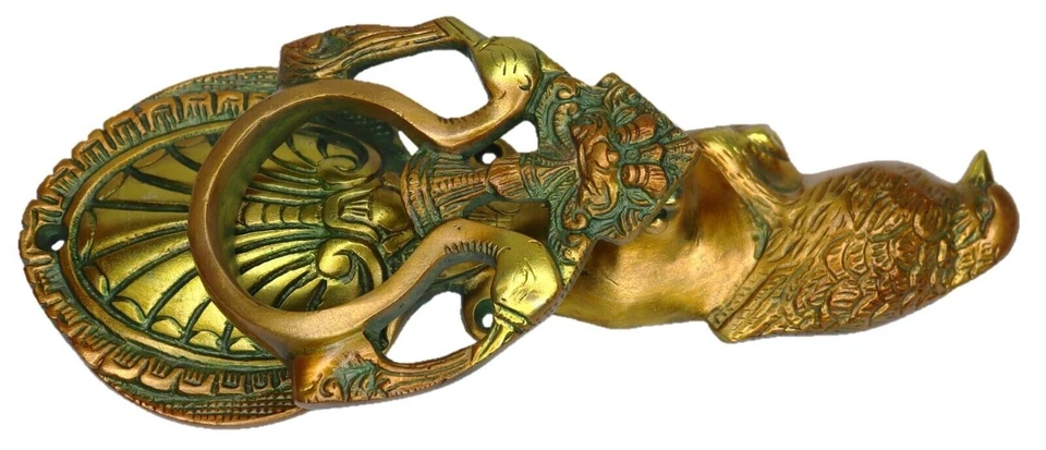 Timbre de puerta de latón macizo hecho a mano con forma de pájaro águila estilo antiguo Foto 4 de 4