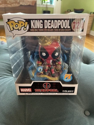 Funko POP Deluxe 724 Marvel King Deadpool PX Previews Exclusive Vinyl Figure NIP