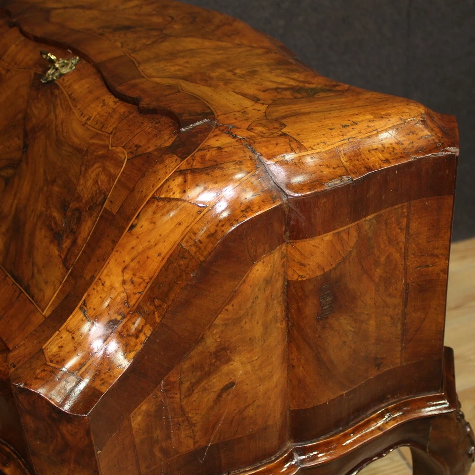 Mesa veneciana en madera secrétaire muebles escritorio cómoda estilo antiguo 900 Foto 3 de 4
