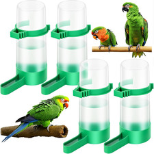 4 Comederos Agua de Plastico para Pajaros Loro Periquito Cacatua y Agapornis