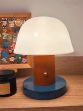 Mushroom Table Lamp Modern Dimmable Night Light Cordless Touch Rechargeable D...