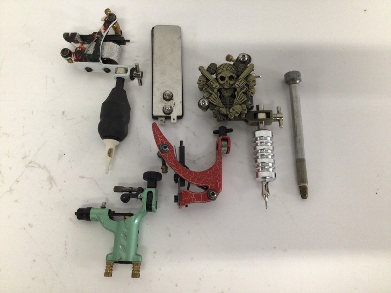 Tattoo Gun Lot For Parts/Repair, Untested, Assorted Machines & Accessories
