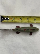 Antique Hand Made Folk Art Spear And Ice Fishing Decoy