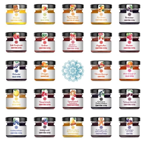 Frühstück-Adventskalender mit Marmelade & Konfitüre Fruchtaufstrich Gelee 720 g - Bild 6 von 10