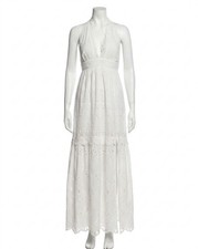Loveshackfancy Trix Eyelet Halter Maxi Dress Optic White