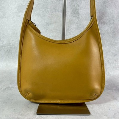 Vintage COACH Ergo 9020 Yellow Leather Shoulder Bag Old Coach Rare