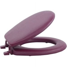 Vinyl Toilet Seat Soft Foam Cushion Adjustable Hinges Easy Install Standard Fit