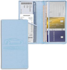 Leather Premium Car Registration  Insurance Card Holder, Vehicle Glove Box