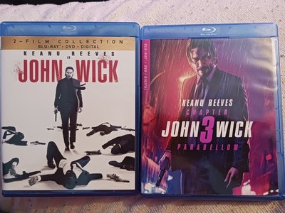 John Wick Chapter 1, 2 & 3 Blu-Ray/DVD Trilogy Lot Collection - VERY GOOD
