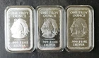 Lot of Three 1oz Silver Cuauhtemoc/Aztec Calendar Bars in Capsules