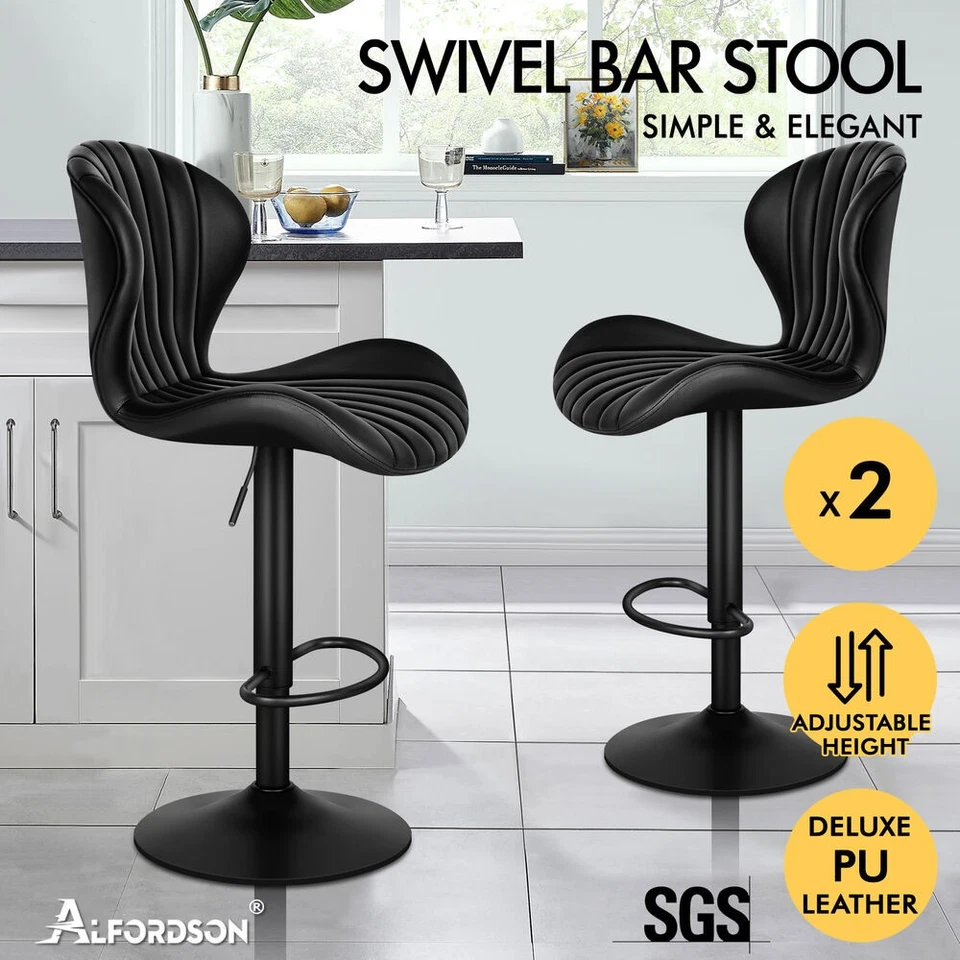 ALFORDSON Bar Stools Stella Kitchen Swivel Dining Chairs Gas Lift x2/x4
