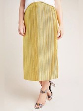 Maeve Anthropologie Domi Midi Skirt in Gold Size 4