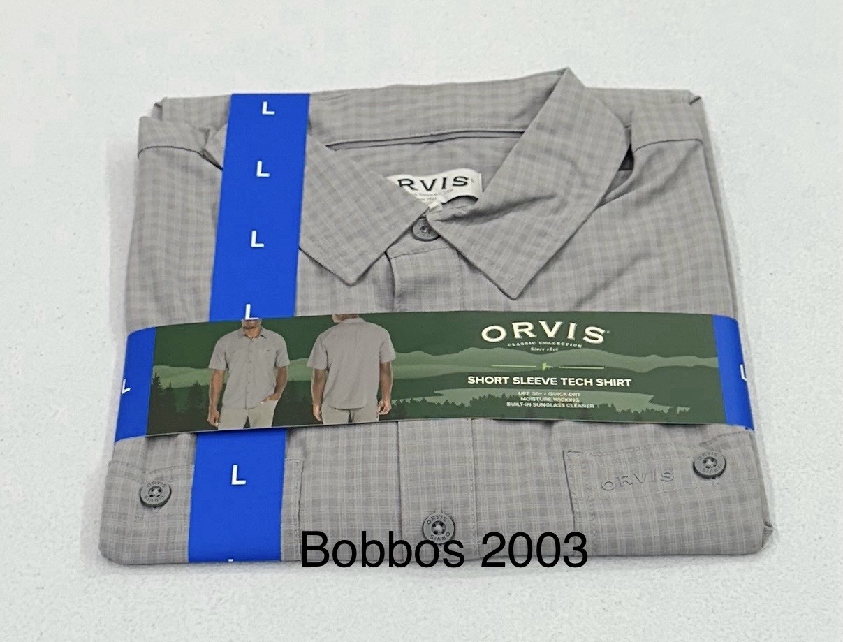Orvis Men's UPF 30+ Short Sleeve Tech Shirt, Gray, Size L