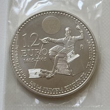 Moneda 12 Euros Plata 2005 España - IV Centenario El Quijote (SC / UNC Blíster)