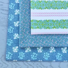 Lot of 3 Rare Vintage Fat Quarters Cotton Fabric Bundle Peter Pan Fabrics 18"x22