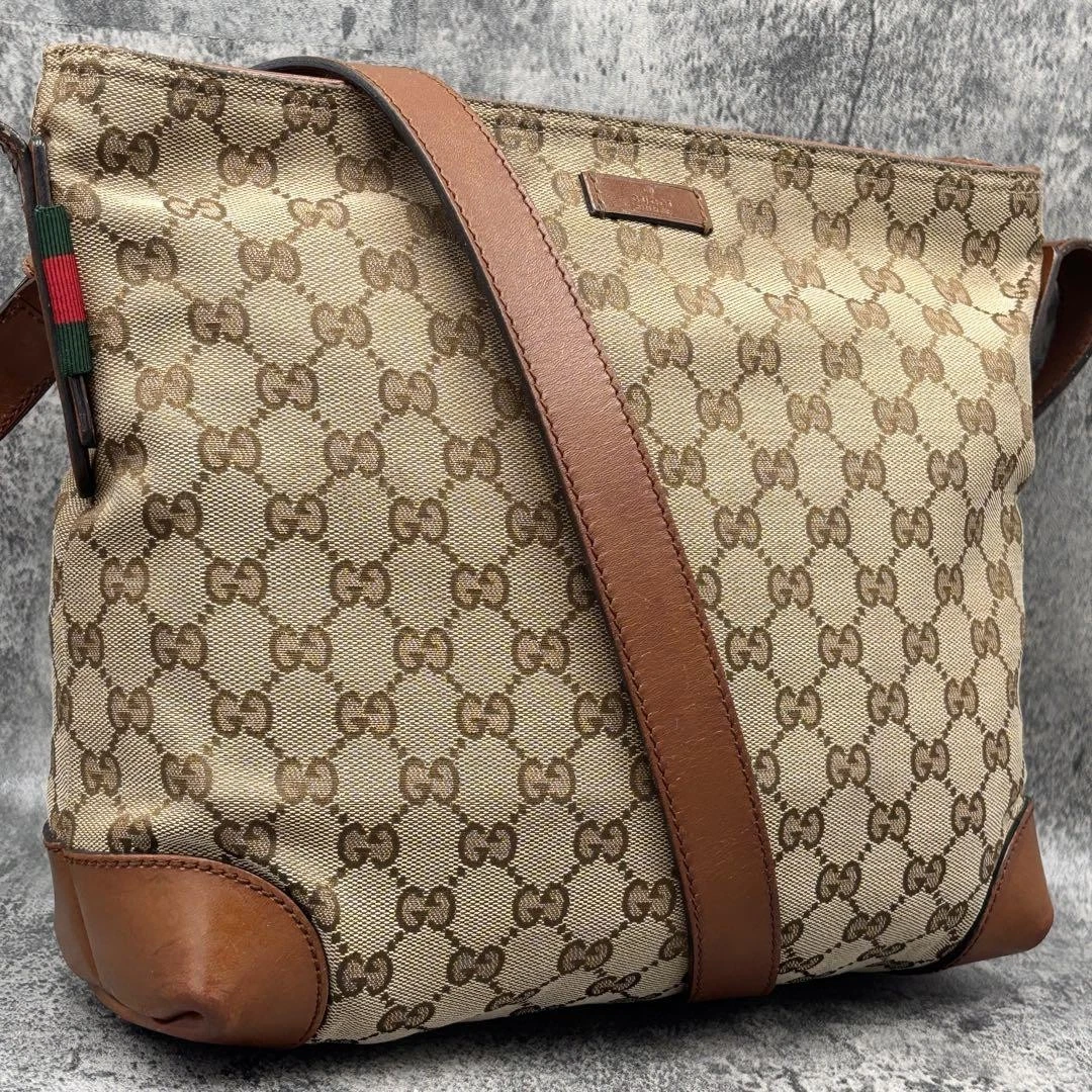 Sac à bandoulière GUCCI Sherry Line Gg toile marron