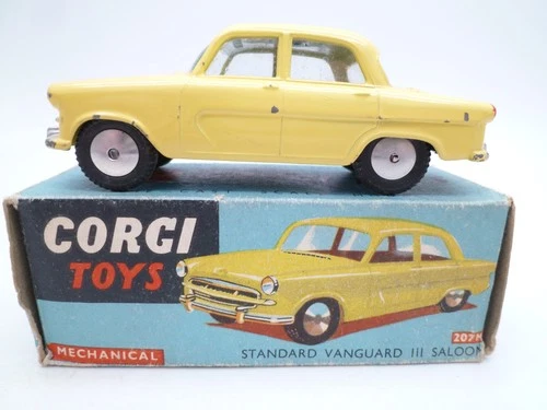 VINTAGE CORGI TOYS 207M STANDARD VANGUARD SALOON MECHANICAL IN ORIGINAL BOX 1957