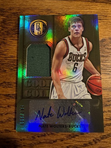 2015 Panini Gold Standard Nate Wolters Game Used Autograph Milwaukee Bucks
