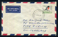 Australia Air Mail Cover Perth to Switzerland 10Nov1966
