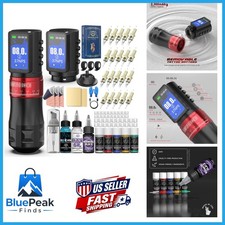 2PCS 2,300mAh Batteries Wormhole Wireless Tattoo Gun Kit Multi-function Smart