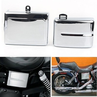 Pair Battery Guard Cover For Harley Dyna Fat Bob 2006-2017/Street Bob/Wide Glide