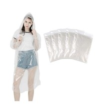 LEBEXY Einweg Regenponcho mit Kapuze Transpar...