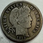 1913 Barber Silver Dime Exact Coin Imaged #BAR224