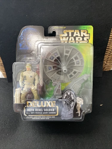 STAR WARS - Deluxe Hoth Rebel Soldier w/ ANTI-VEHICLE LASER CANNON - POTF - NEW