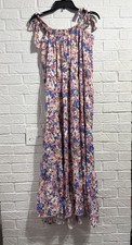 FRNCH Floral Maxi Dress M Shoulder Straps Tie