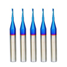 Hzbiao O Single Flute Upcut Spiral End Mill Cnc Router Bit Naco Coating Acrylic