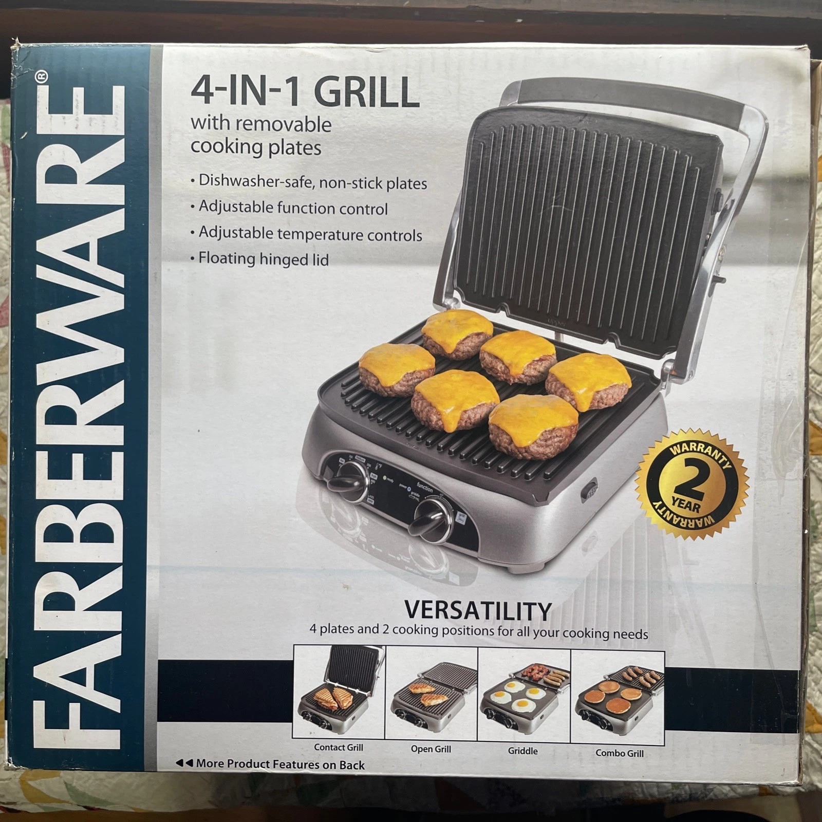 FARBERWARE 4 IN 1 GRILL GRIDDLE 104557
Opens in a new window or tab