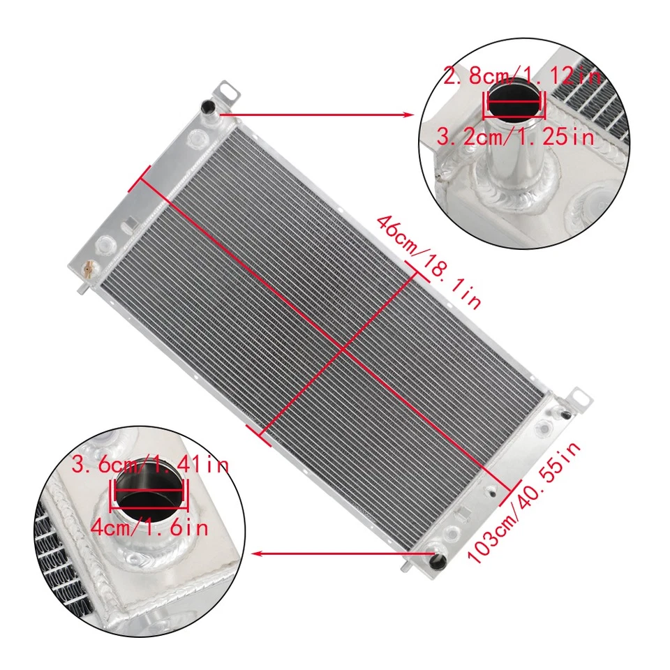 CU2370 4ROW Aluminum Radiator Fit For Chevrolet Silverado 2500 HD 6.0L 2001-2013 Foto 2 de 4