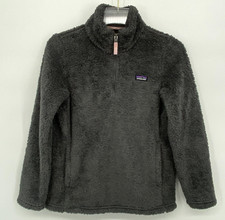 Patagonia Los Gatos Jacket Girls XL 14 Gray 1/4 Zip Hi-Pile Fleece Warm Outdoor