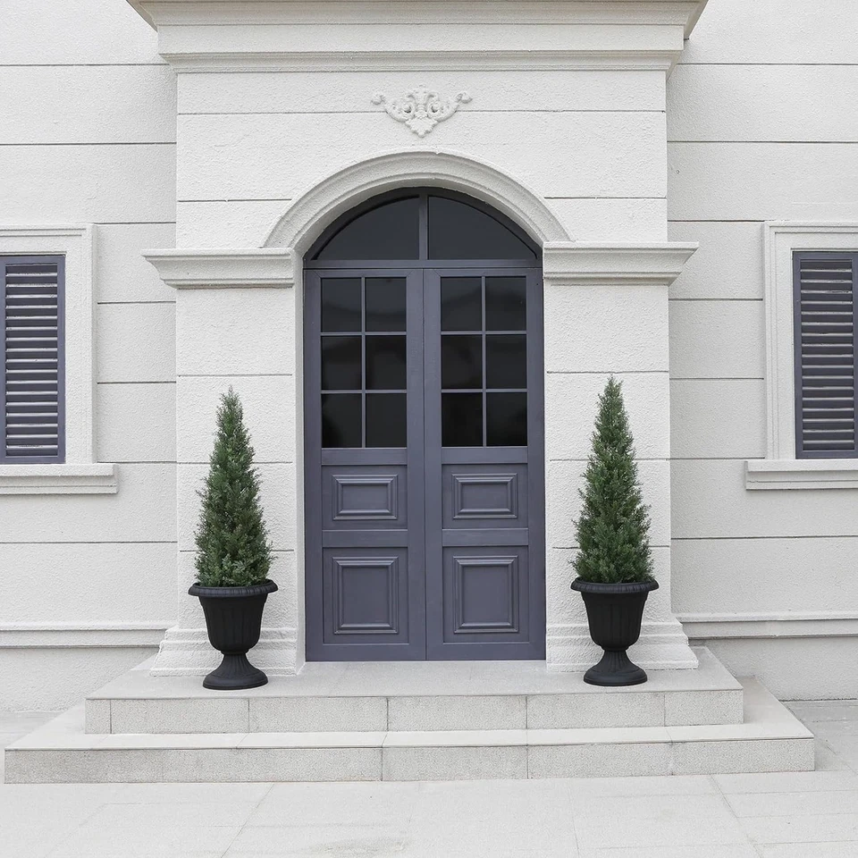 4FT Fake Cedar Topiary Trees Set of 2 - Home Porch Decor - Image 4 of 4