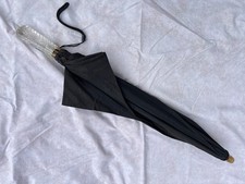 VINTAGE UMBRELLA WITH CARVED LUCITE HANDLE