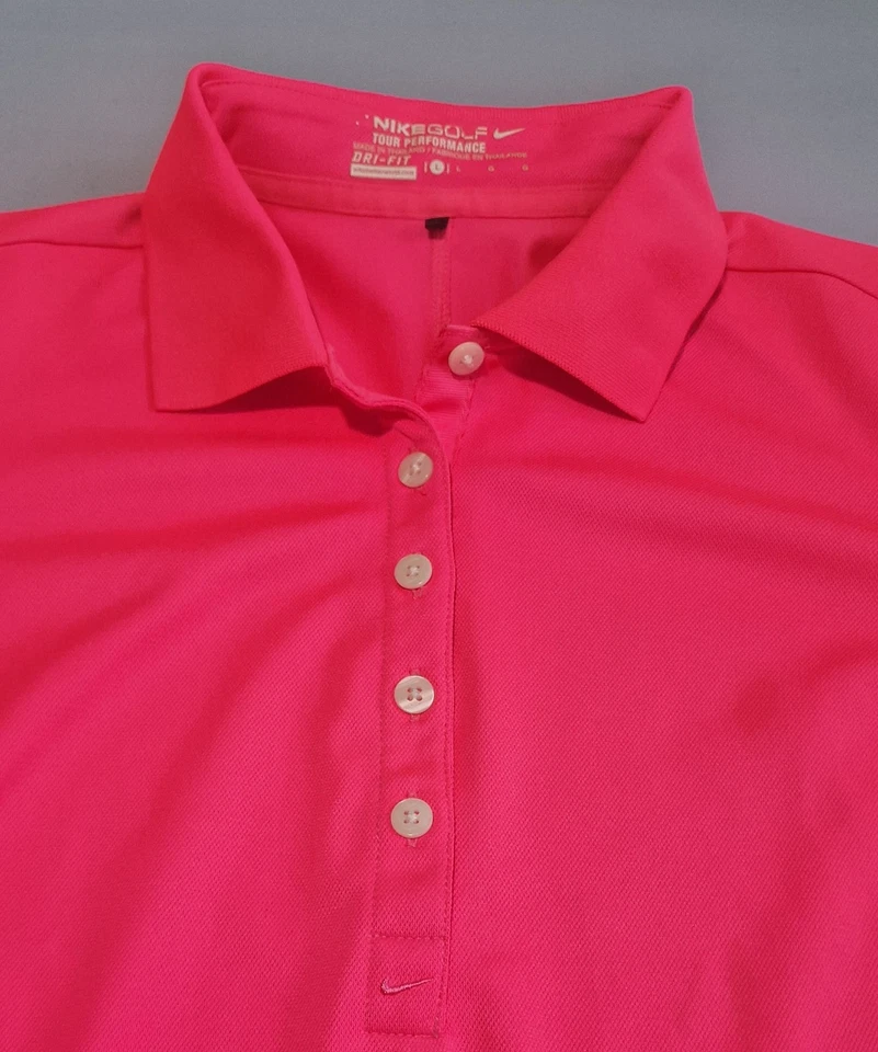 Nike Golf | Polo Shirt Tour Performance| Dri-Fit Women’s Pink Size L Excellent - Image 2 of 4