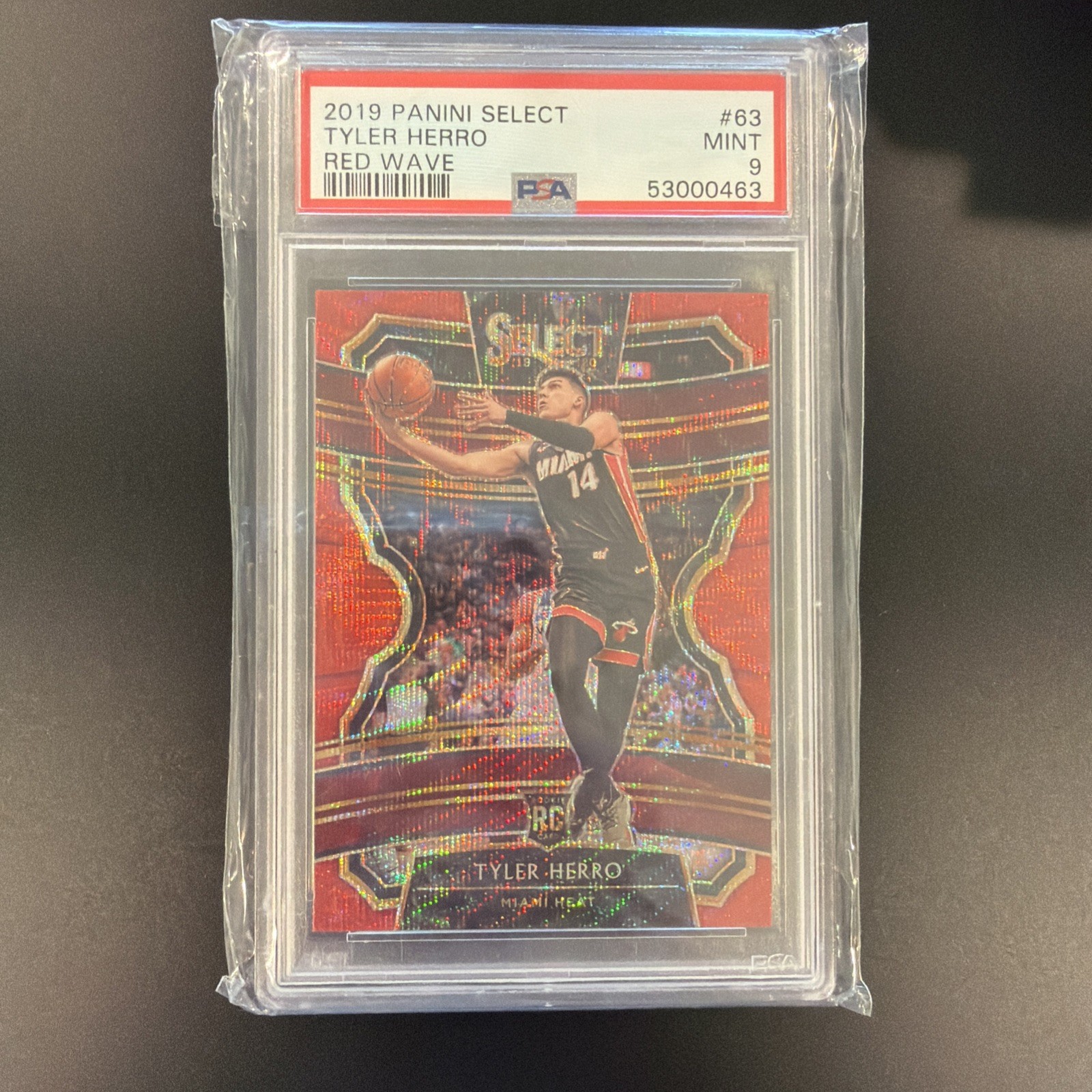 Tyler Herro 2019-20 Panini Select Red Wave Prizm SP PSA 9 Rookie #63 Miami Heat